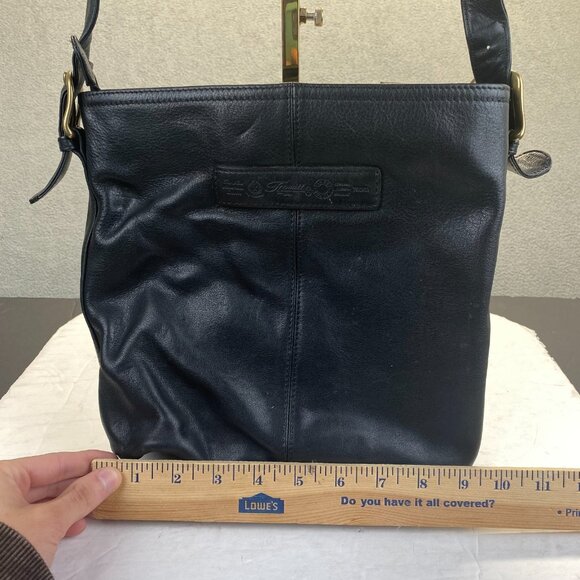 Vtg Fossil Black Genuine Leather Shoulder Bag 75082 Fossil 1954 - Picture 4 of 12